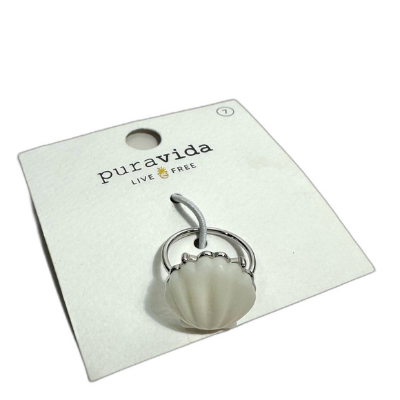 Pura Vida White Grande Shell Ring NWT Size 7 Beach Vacation Coastal Chic - Picture 11 of 11